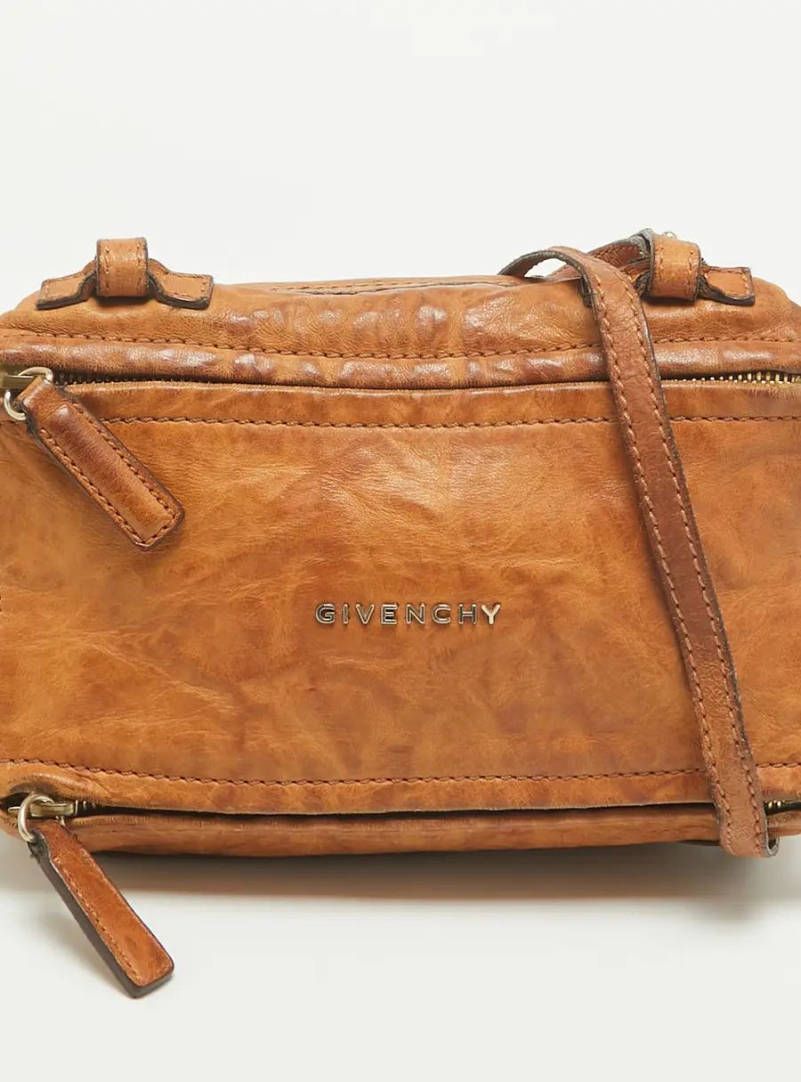 Givenchy Pandora Mini Tan Textured Leather Crossbody Bag