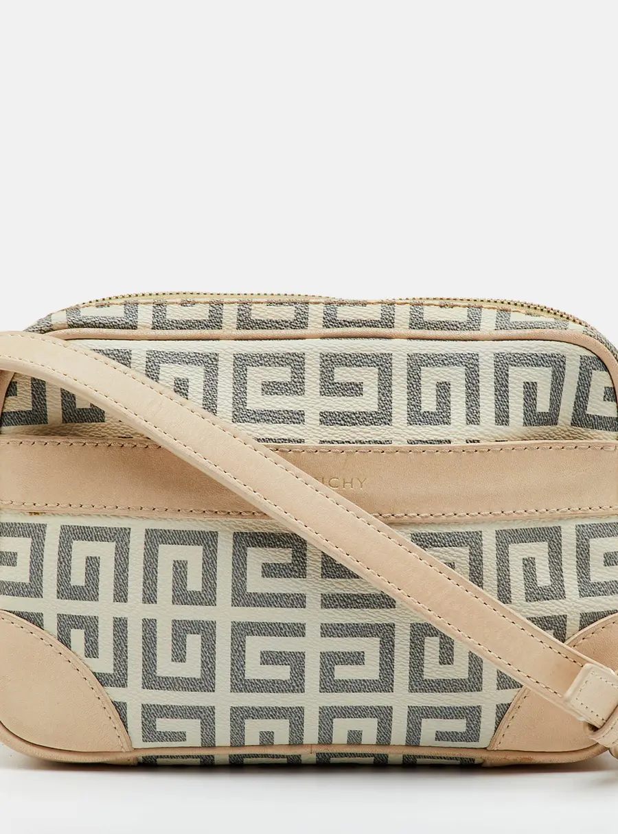 Givenchy Beige/Grey Signature Coated Canvas and Leather Crossbody Bag