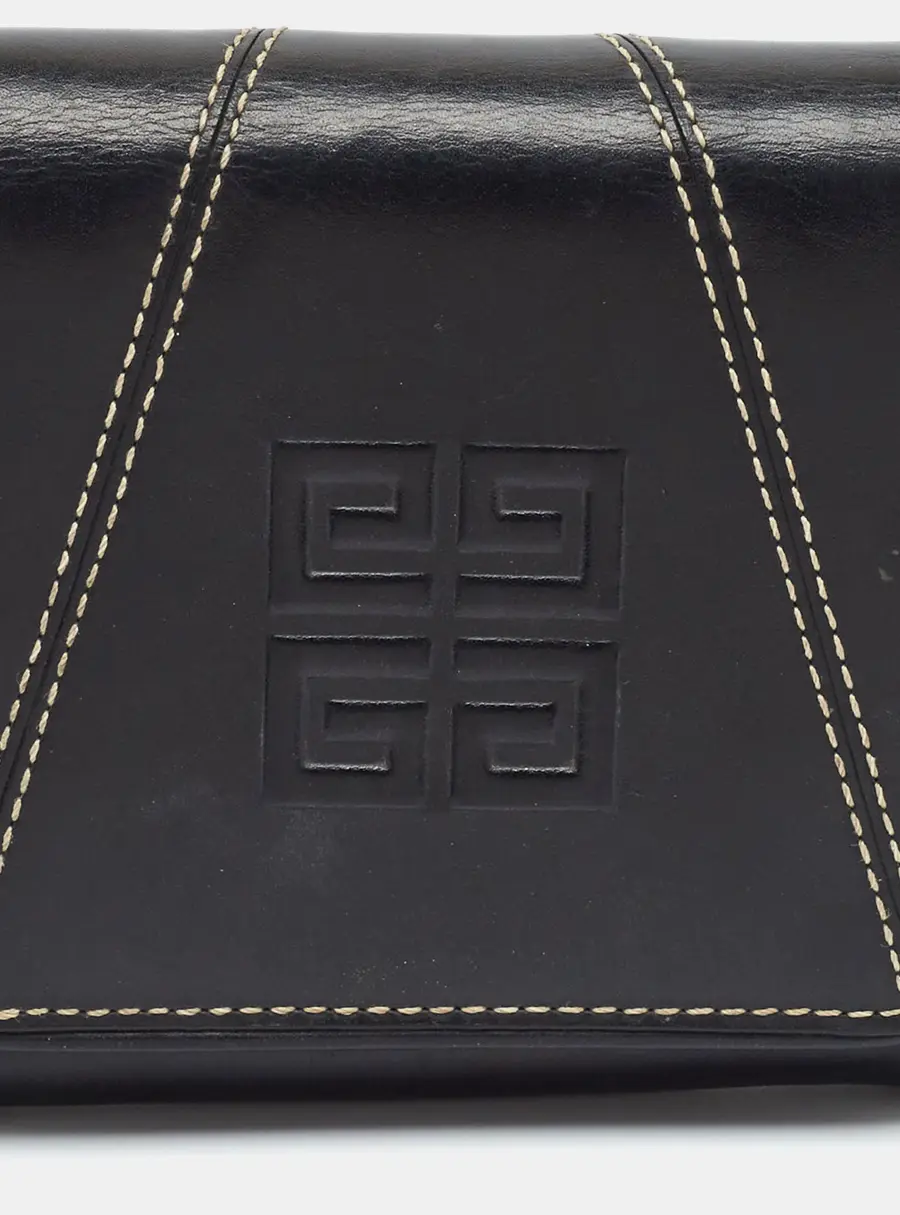 Givenchy Black Monogram Leather Compact Wallet