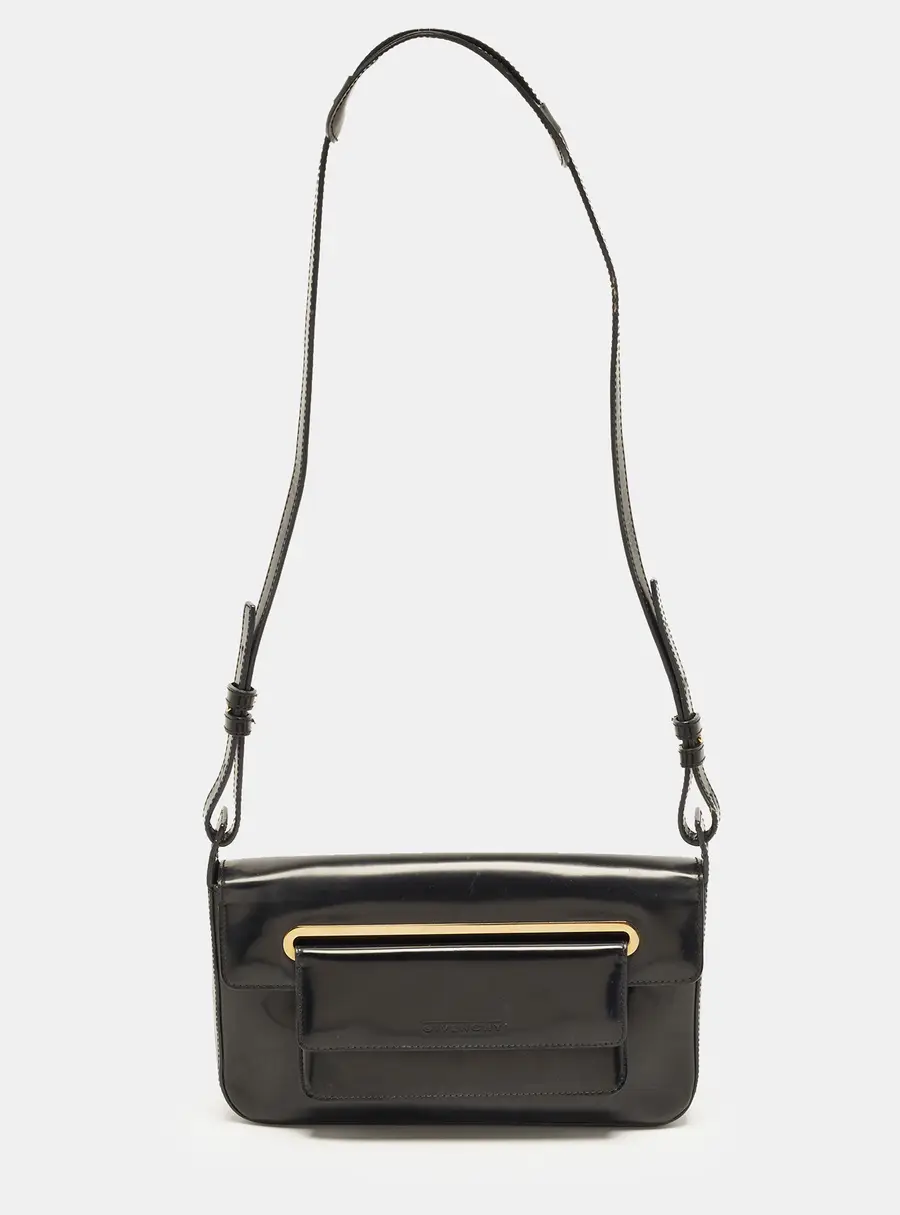 Givenchy Black Patent Leather Flap Bag