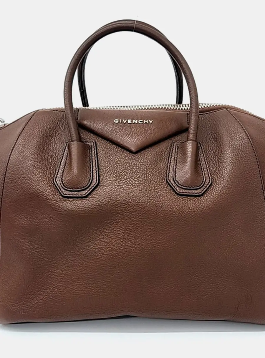 Givenchy Antigona Medium Brown Leather Top Handle Bag