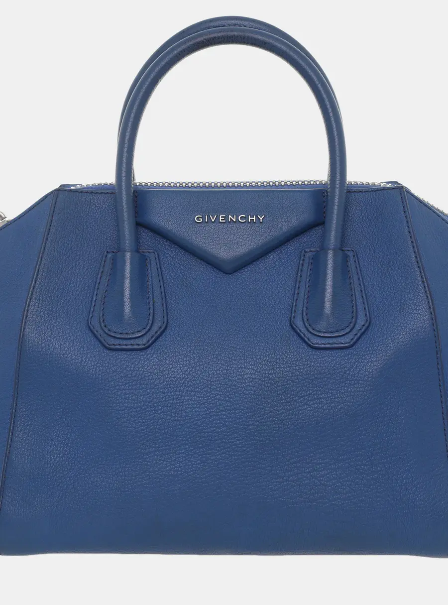 Givenchy Antigona Small Blue Leather Top Handle Bag