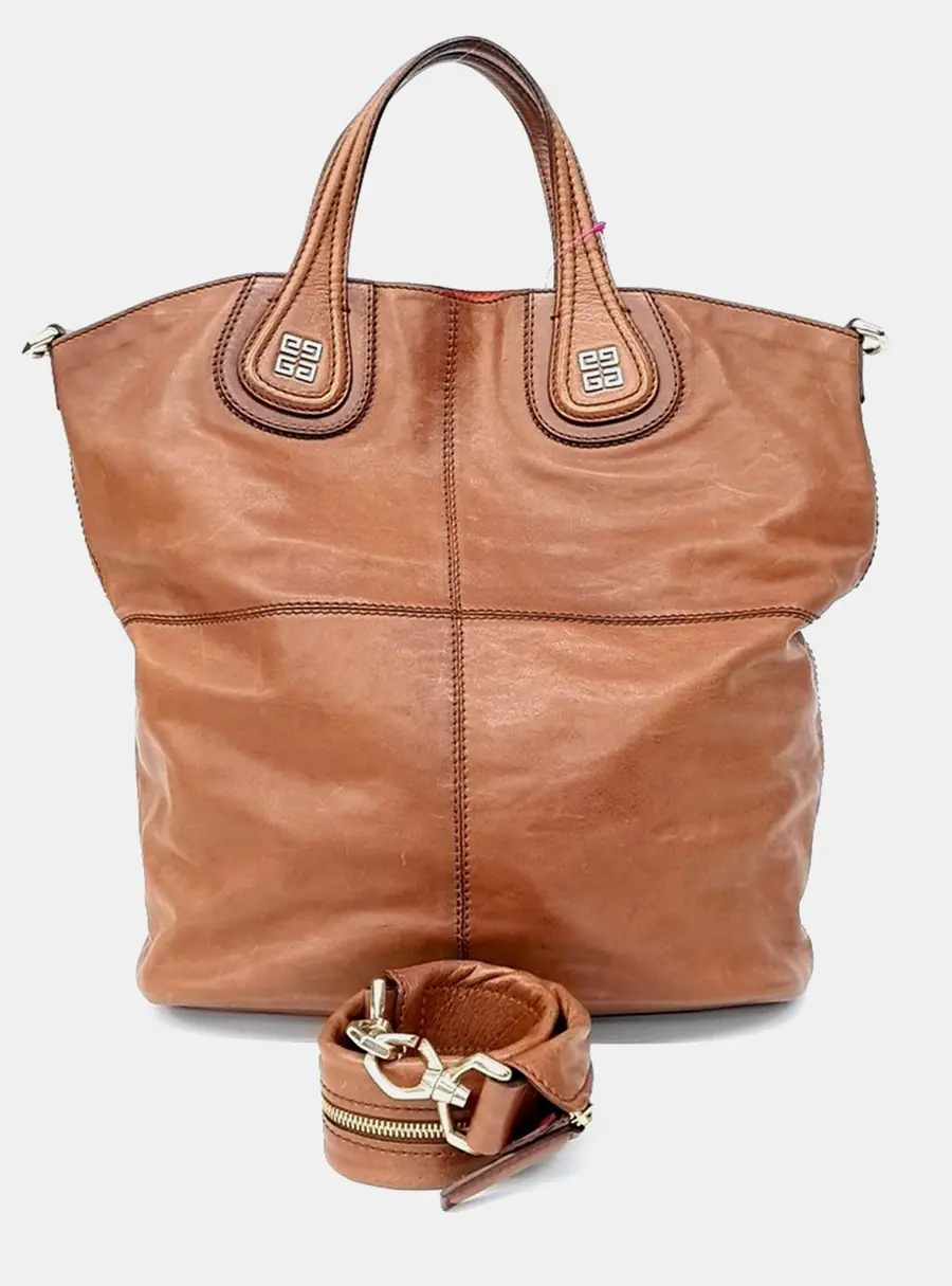 Givenchy Nightingale Brown Leather Shopper Bag