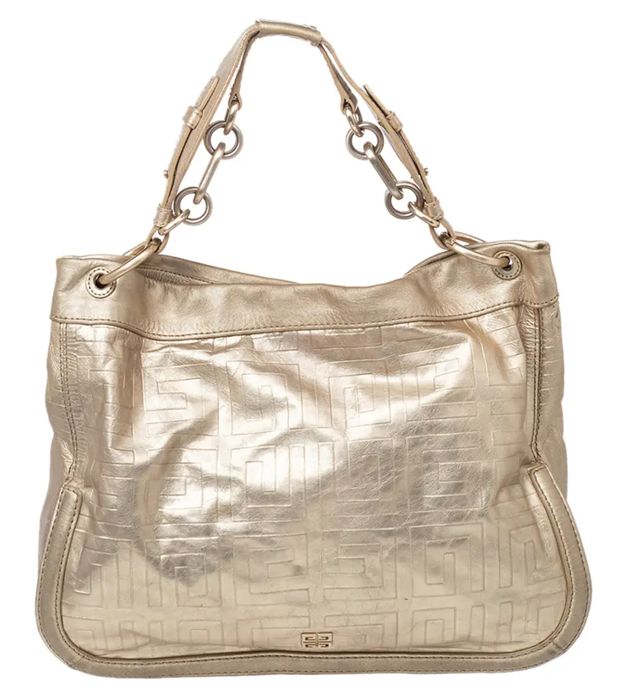 Givenchy Gold Monogram  Leather Hobo