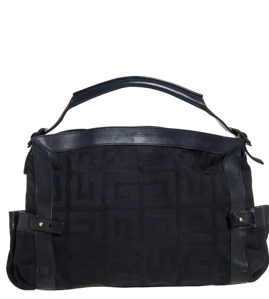 Givenchy Black Signature Canvas and Leather Satchel