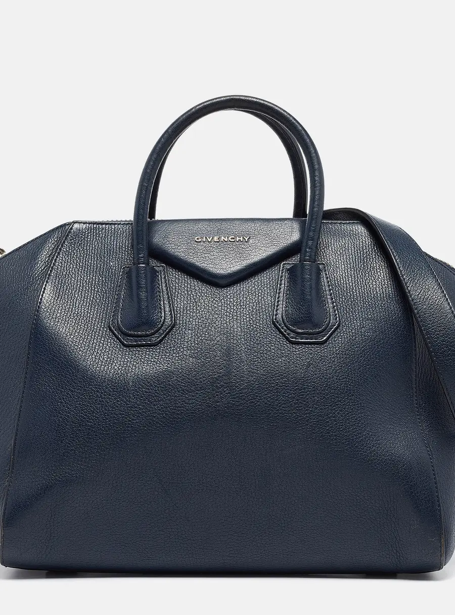 Givenchy Navy Blue Leather Medium Antigona Satchel