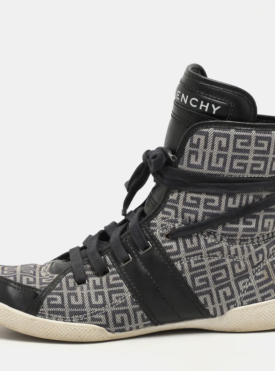 Givenchy Size 40 Blue Canvas High Top Sneakers