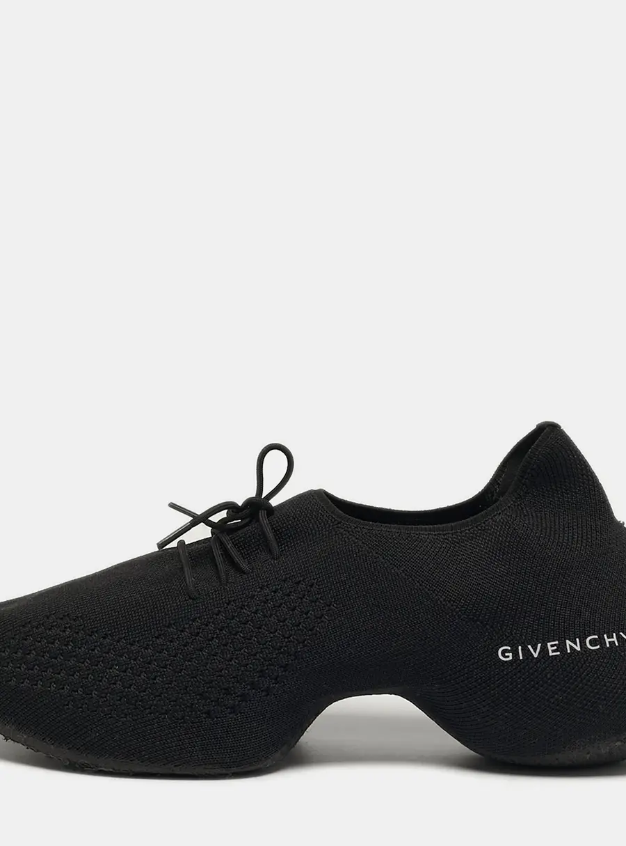 Givenchy TK-360 Size 37 Black Knit Fabric Low Top Sneakers