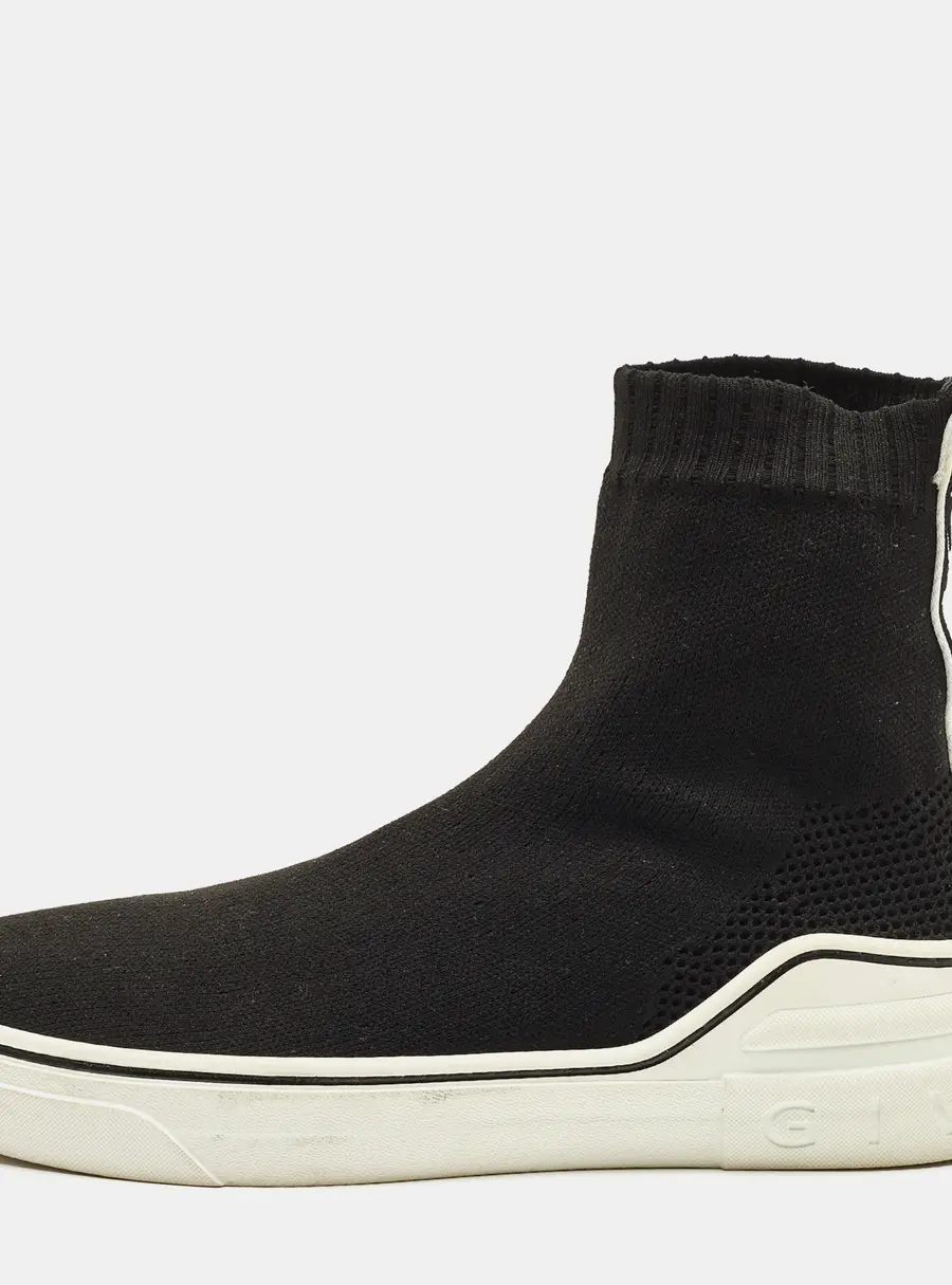 Givenchy George V Size 38 Black Knit Fabric Slip On Sneakers