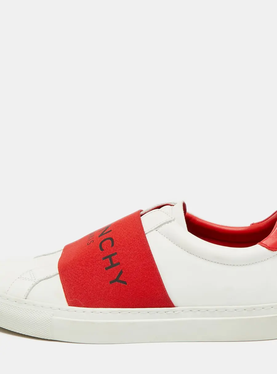 Givenchy Urban Street Size 38 White/Red Leather Low Top Sneakers