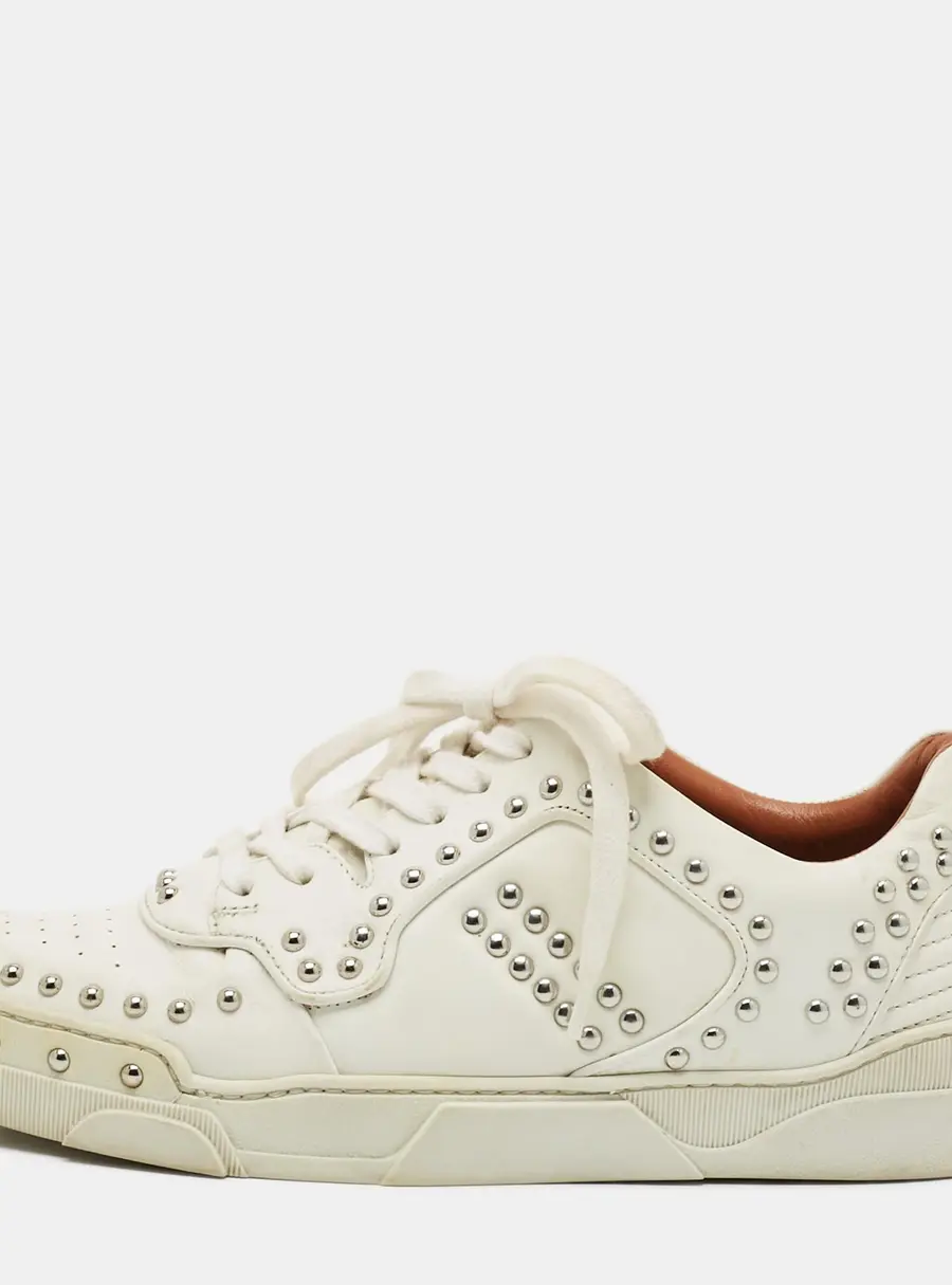 Givenchy Studded Tyson Size 38 White Leather Low Top Sneakers