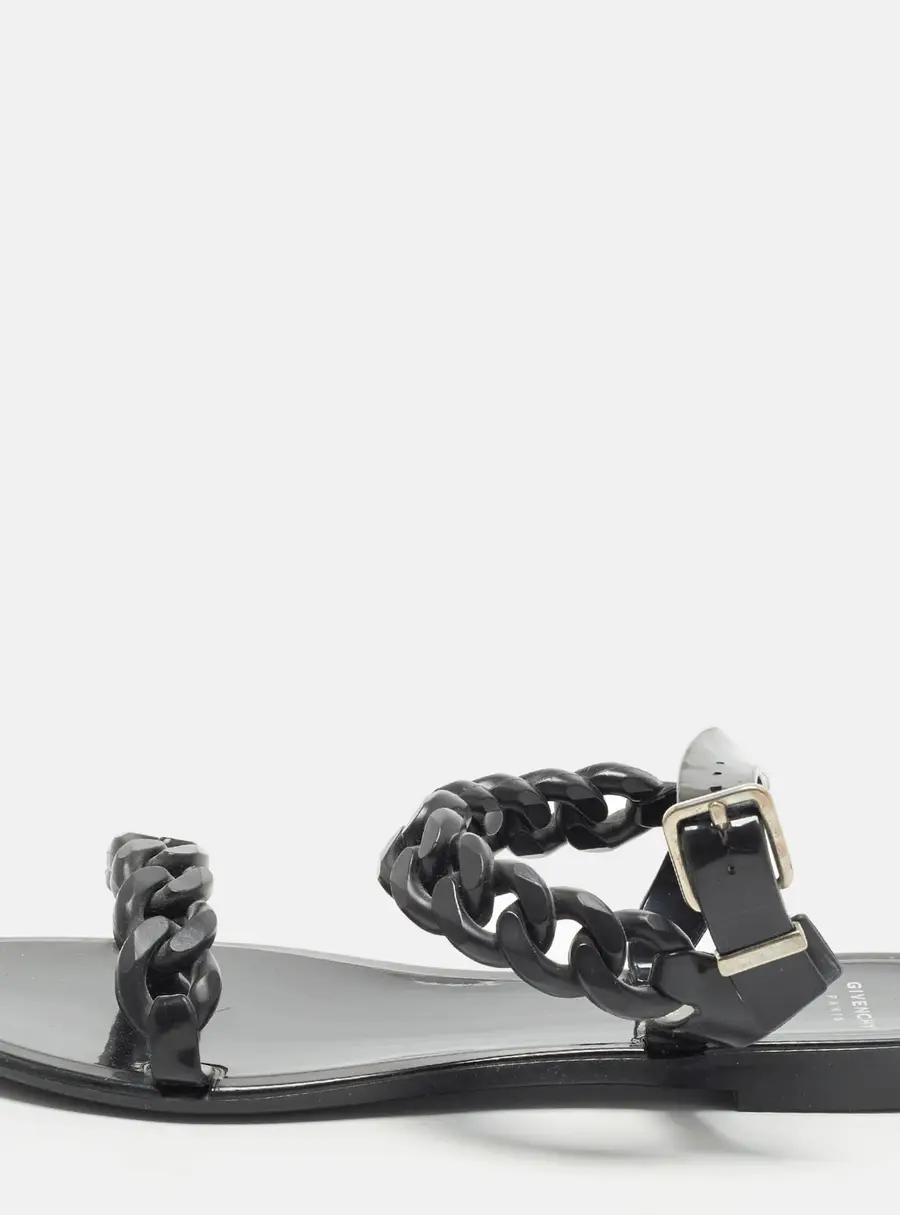 Givenchy Size 37 Black Jelly Chain  Flats