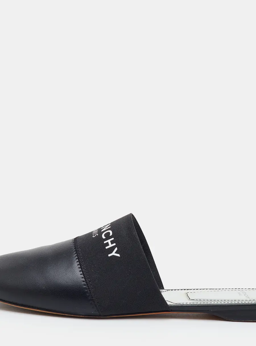 Givenchy Bedford Size 39.5 Black Leather Mules