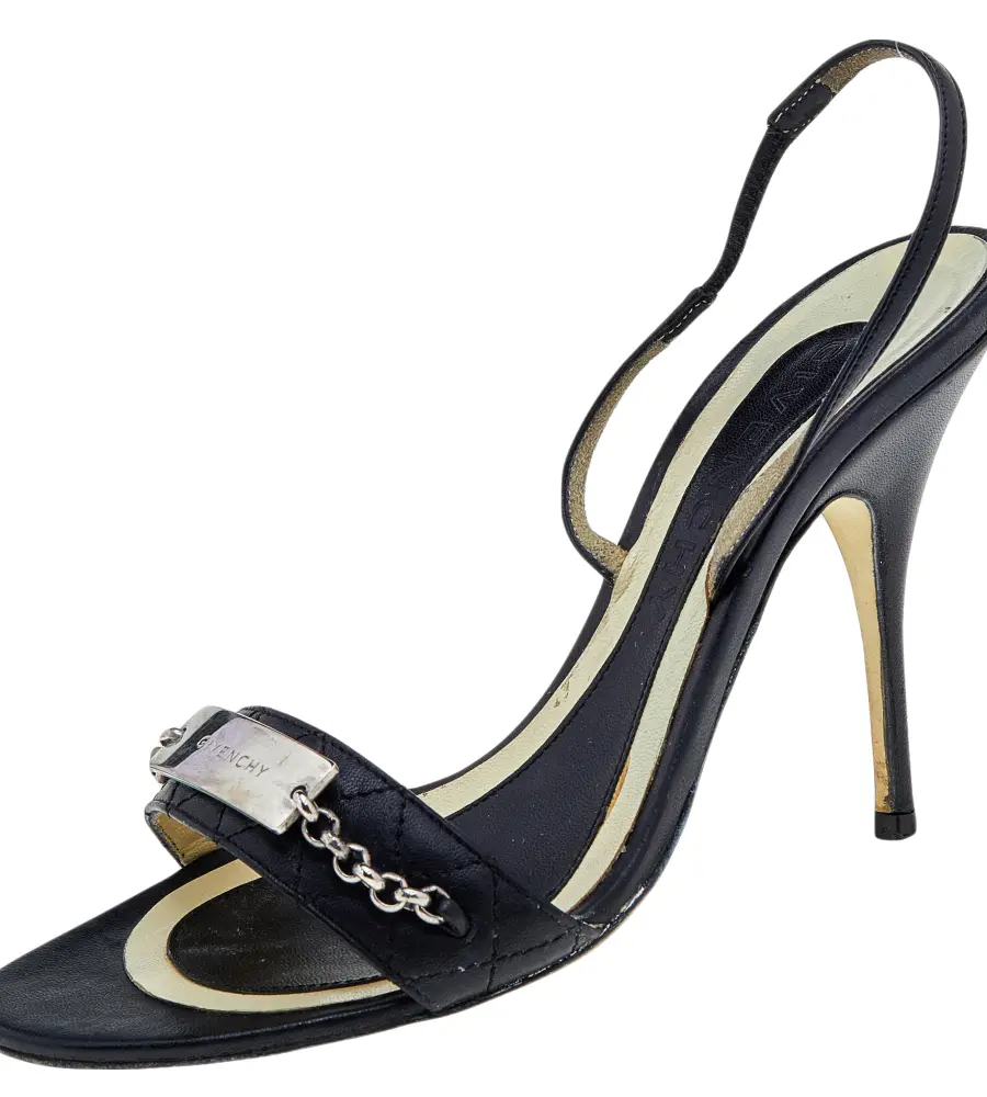 Givenchy Black Leather Ankle Strap Sandals Size 37
