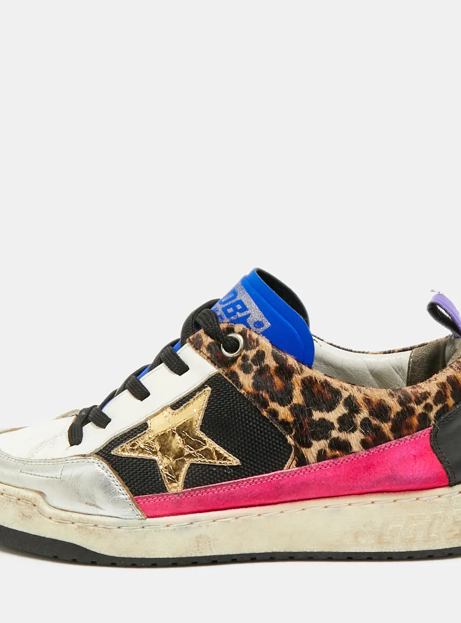 Golden Goose Yeah Size 37 Multicolor Calf Hair Leather Low Top Sneakers