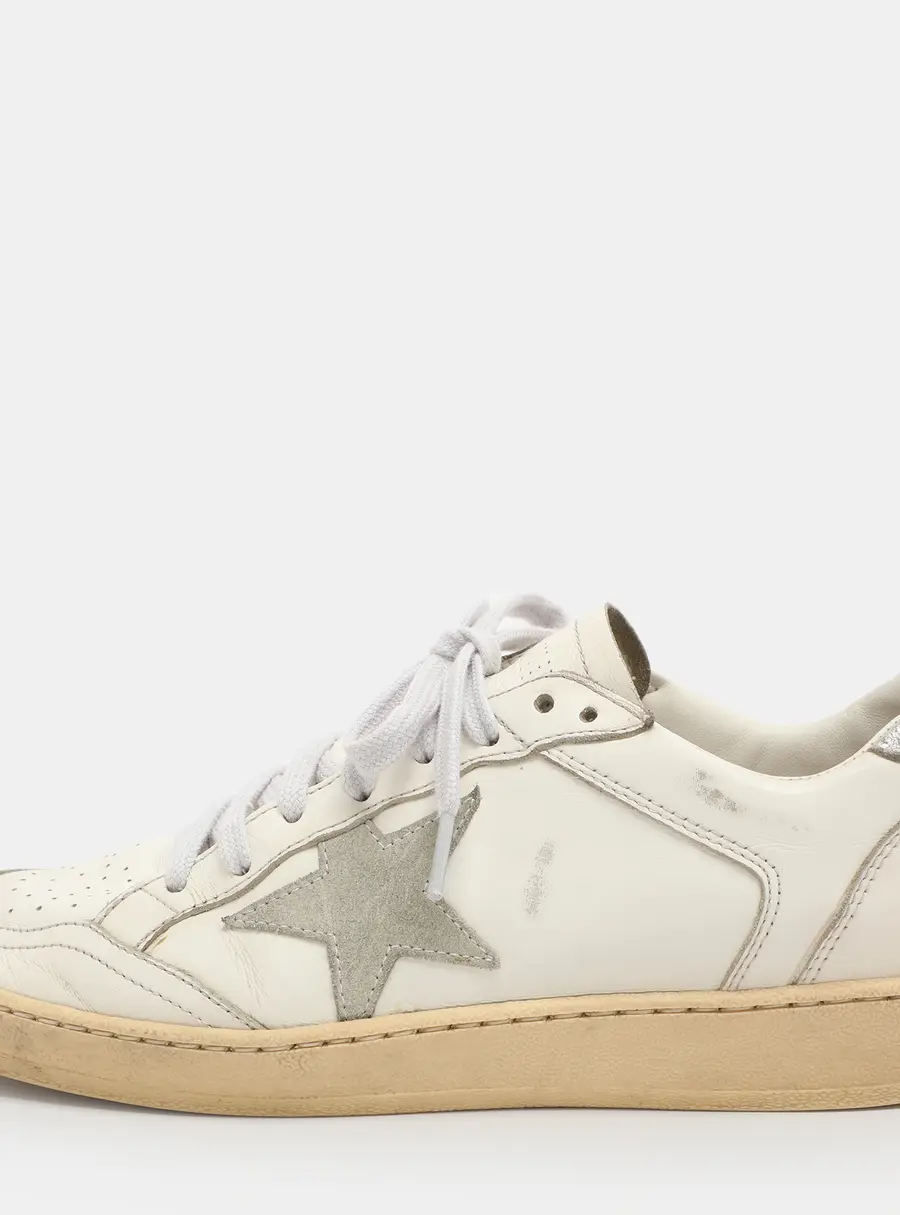 Golden Goose Ball Star Size 39 White/Grey Leather Low Top Sneakers