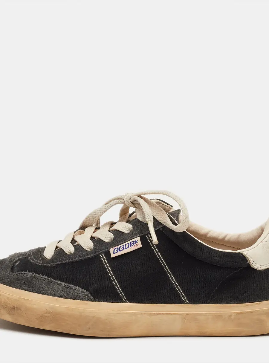 Golden Goose Soul Star Size 38 Dark Grey Leather, Suede and Velvet Low Top Sneakers