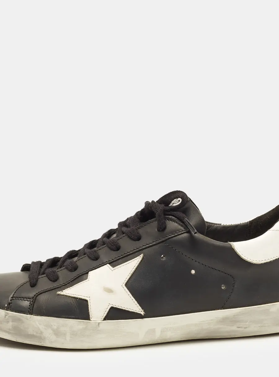 Golden Goose Superstar Size 40 Black Leather Low Top Sneakers