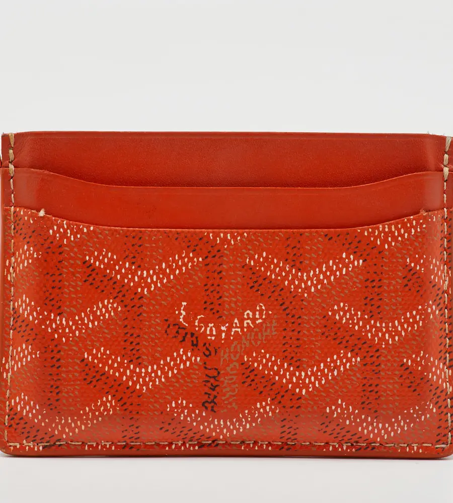 Goyard Orange Goyardine Coated Canvas and Leather Saint Sulpice Card Holder