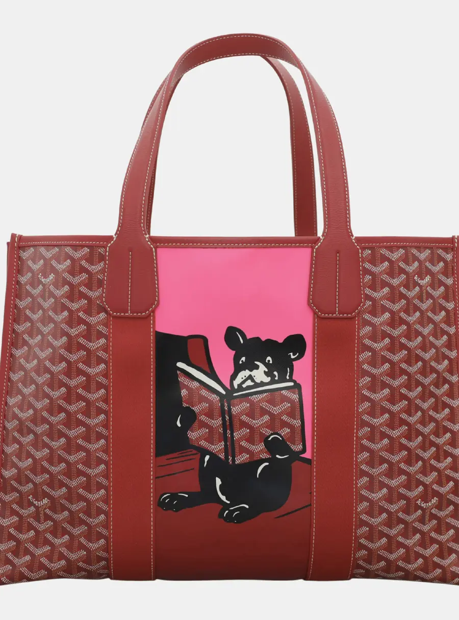 Goyard Villette MM Red Coated Canvas Tote Bag