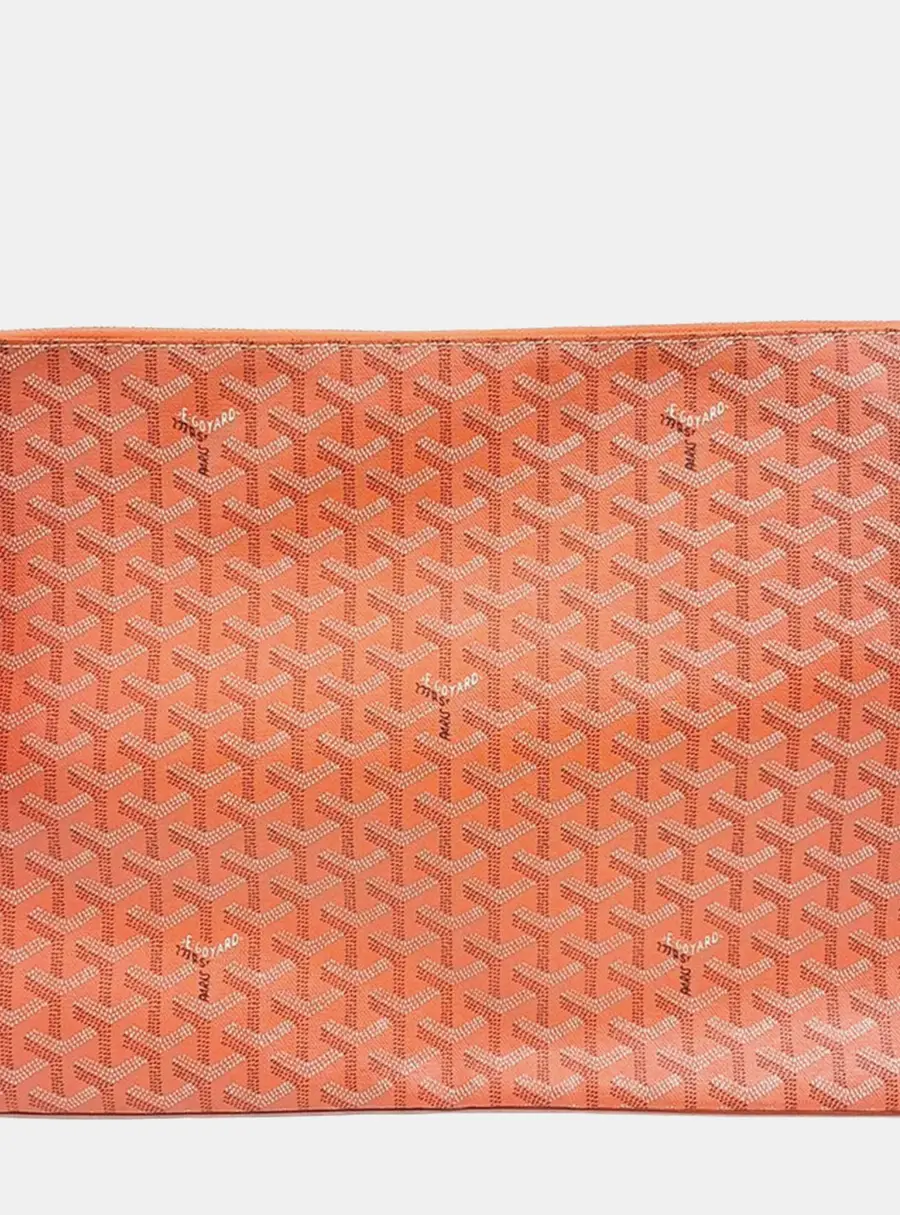 Goyard Senat GM Orange Coated Canvas Pouch Bag