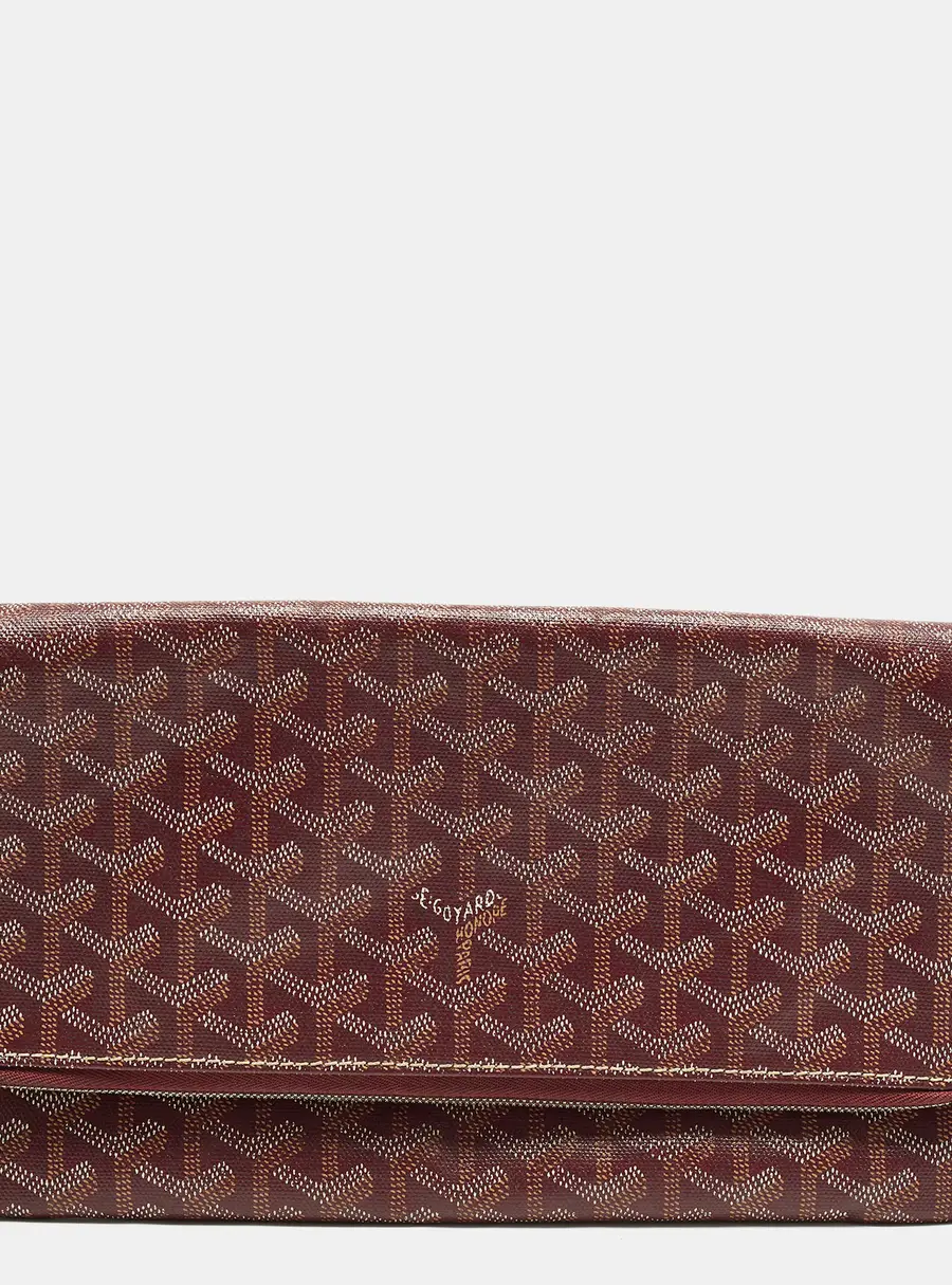 Goyard Sainte Marie Burgundy Goyardine Coated Canvas Clutch