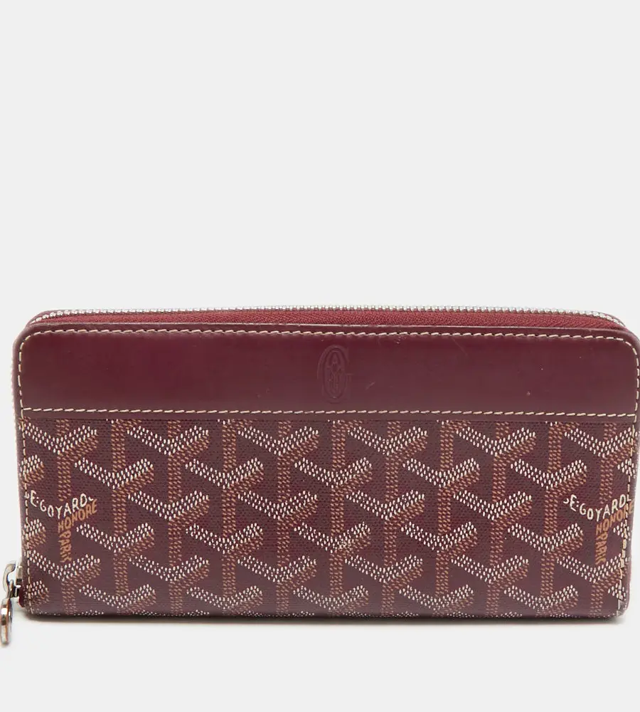 Goyard Matignon GM Burgundy Goyardine Coated Canvas Wallet