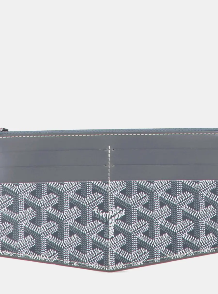 Goyard Louise PM Gray Goyardine Canvas Leather Card Holder