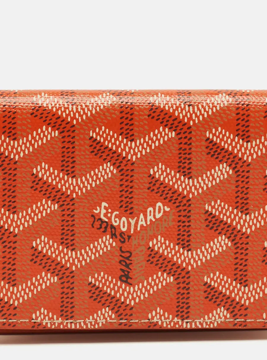 Goyard Malesherbes Orange Goyardine Coated Canvas Card Holder