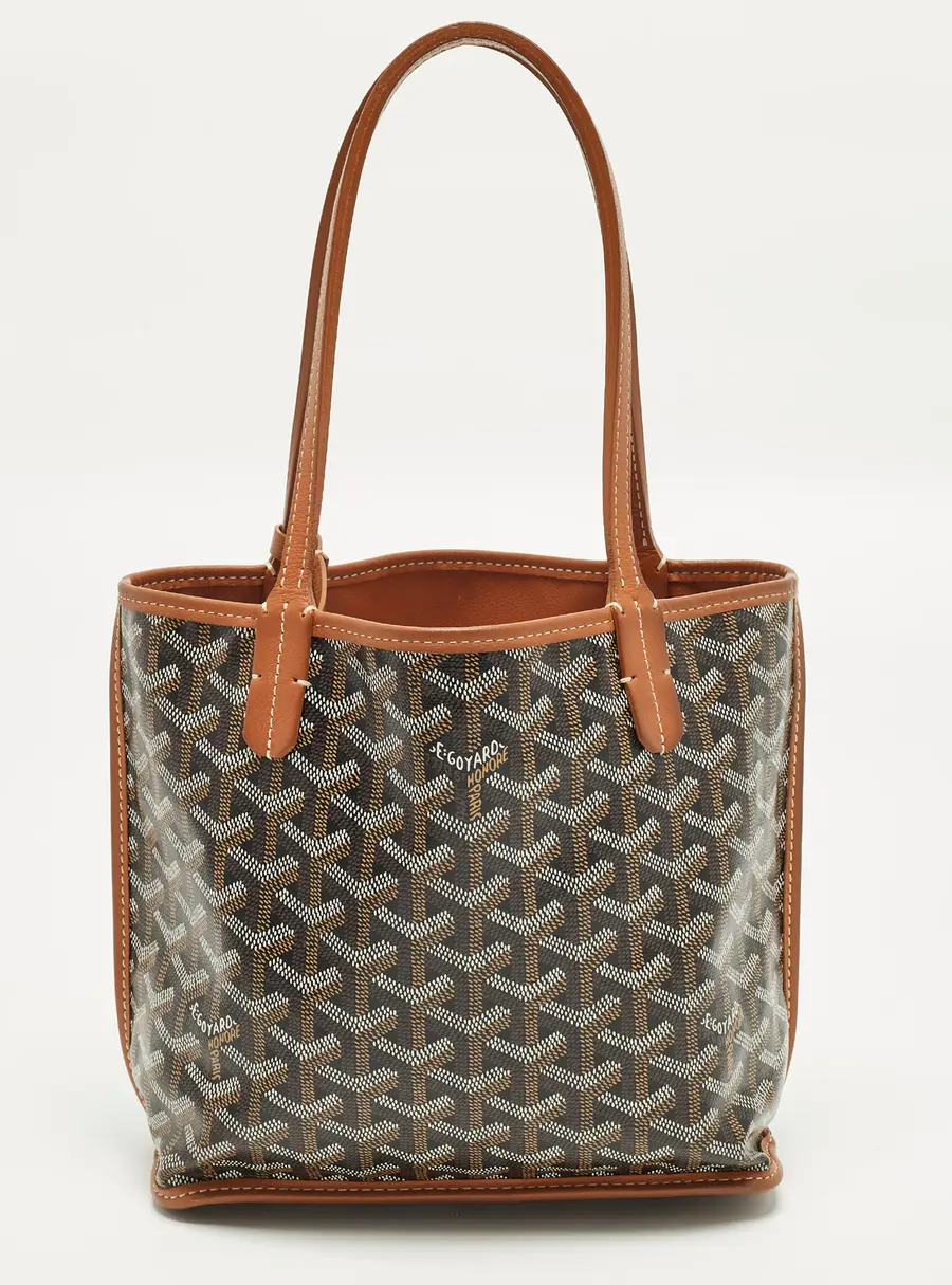Goyard Anjou Mini Brown Goyardine Coated Canvas Tote