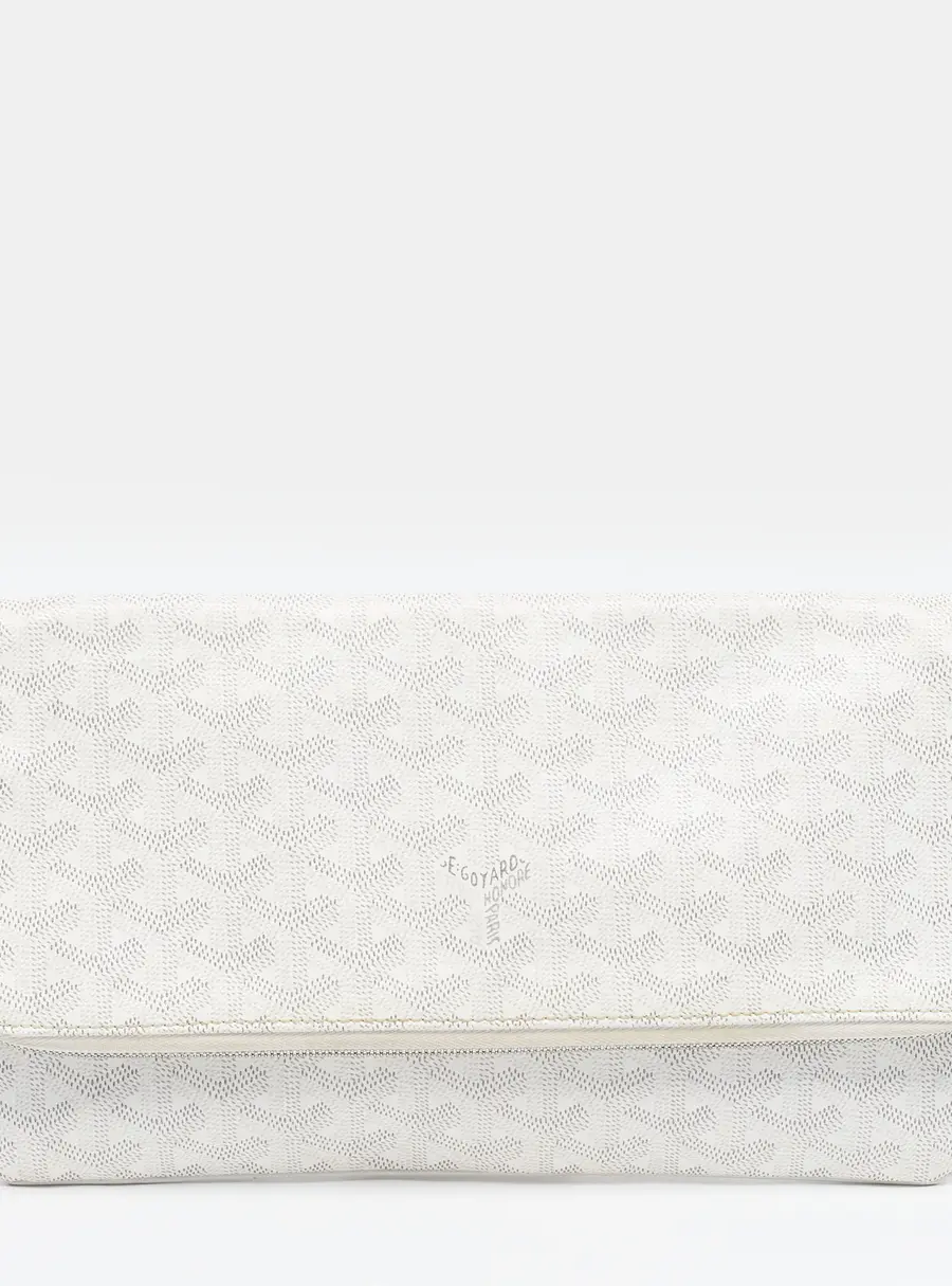 Goyard Saint Marie White Goyardine Coated Canvas Clutch