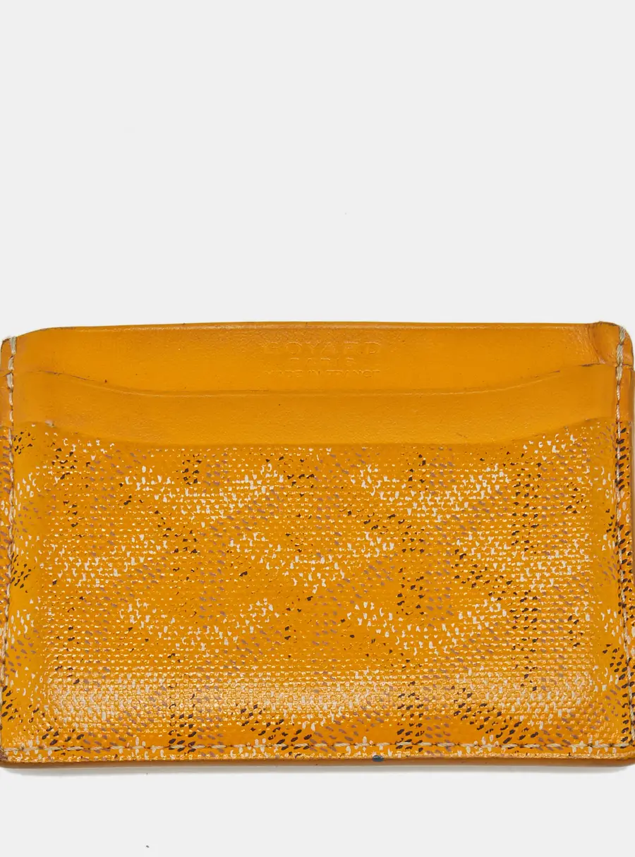 Goyard Saint Sulpice Yellow Goyardine Coated Canvas and Leather Card Holder