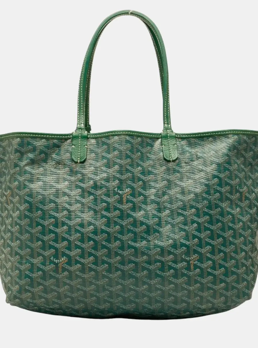 Goyard Saint Louis Pm Tote Bag Green Leather