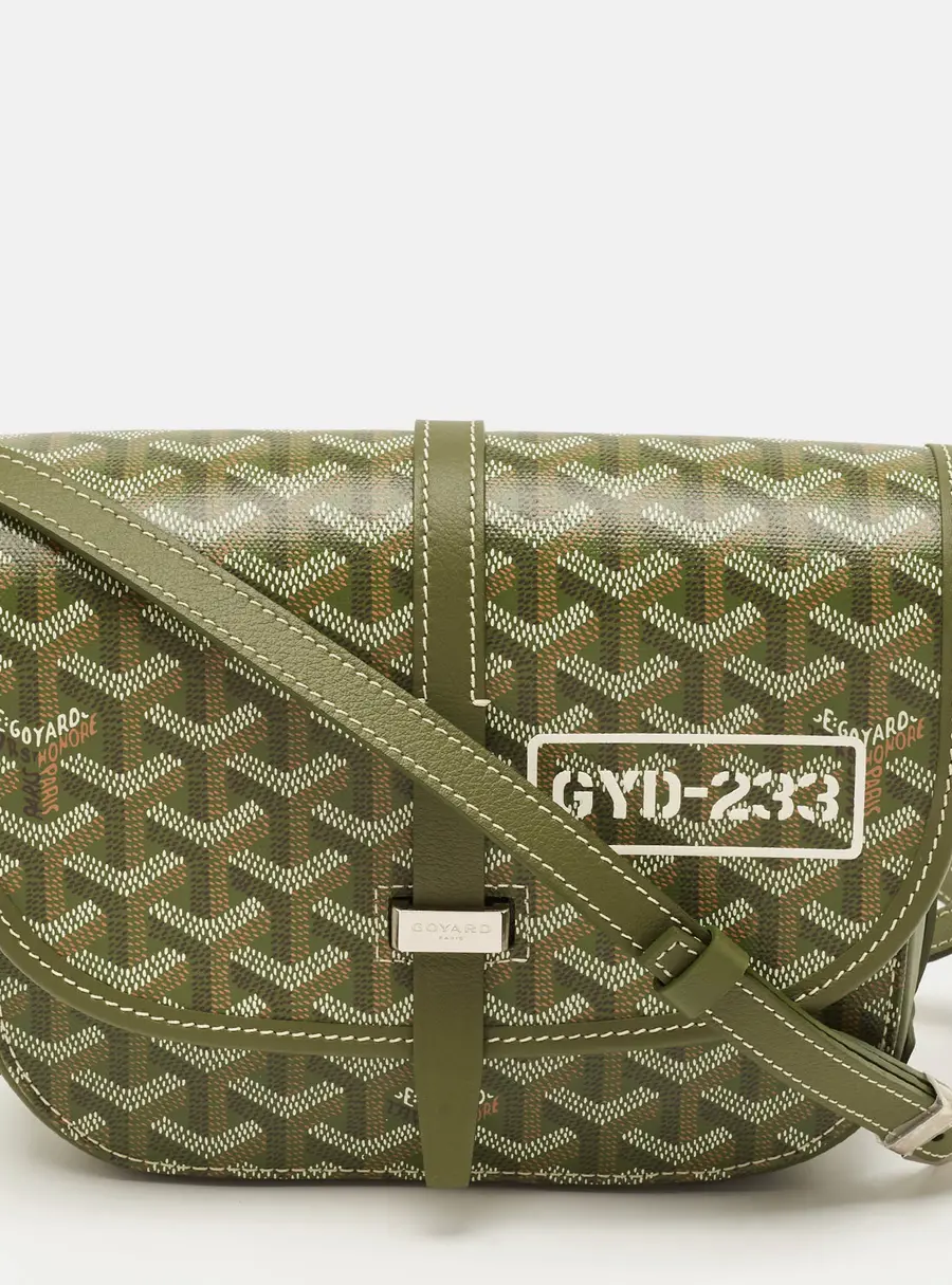 Goyard Belvedere II PM Khaki Goyardine Coated Canvas and Leather Bag