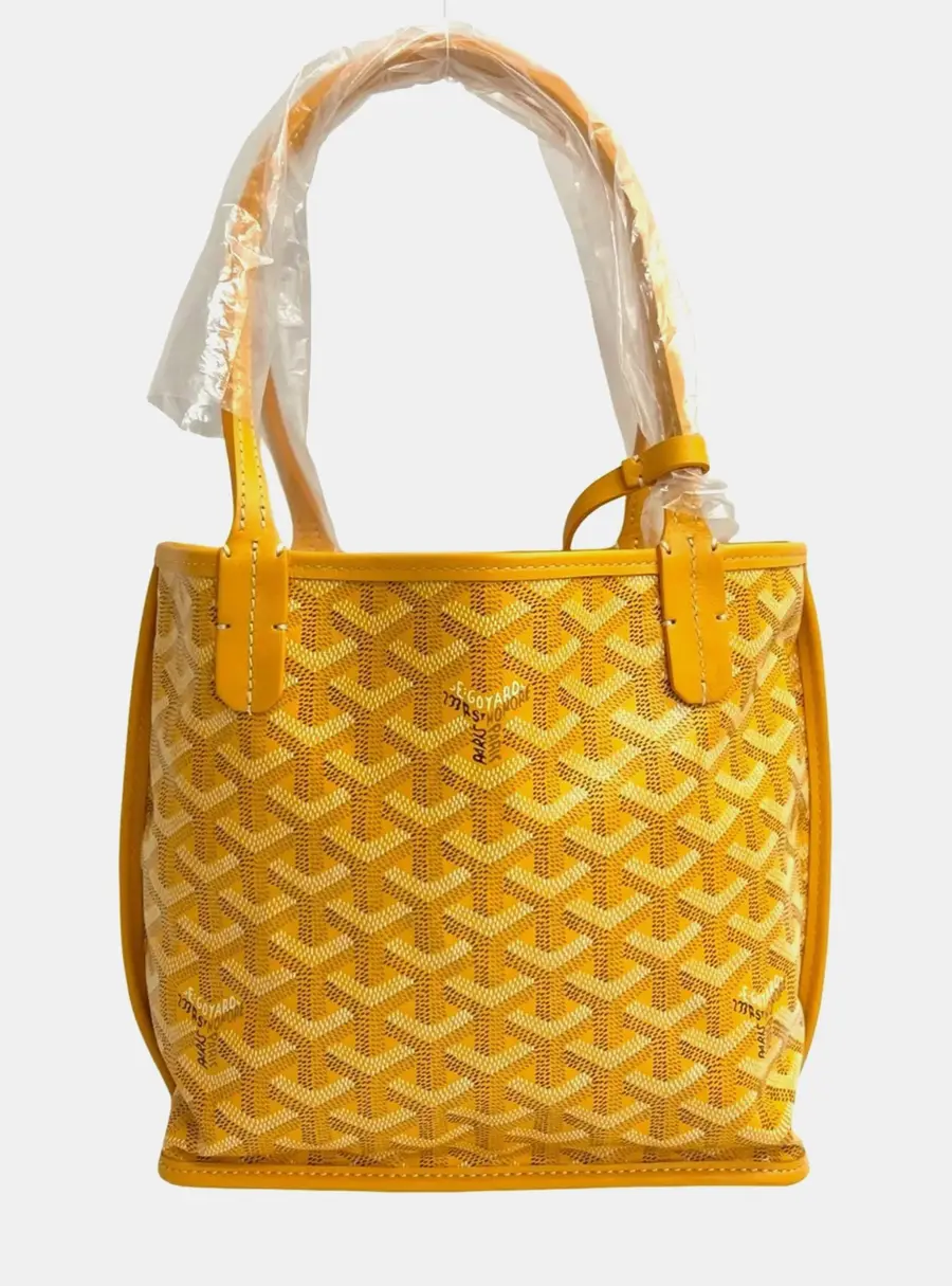 Goyard Ange Mini Yellow Leather Tote Bag