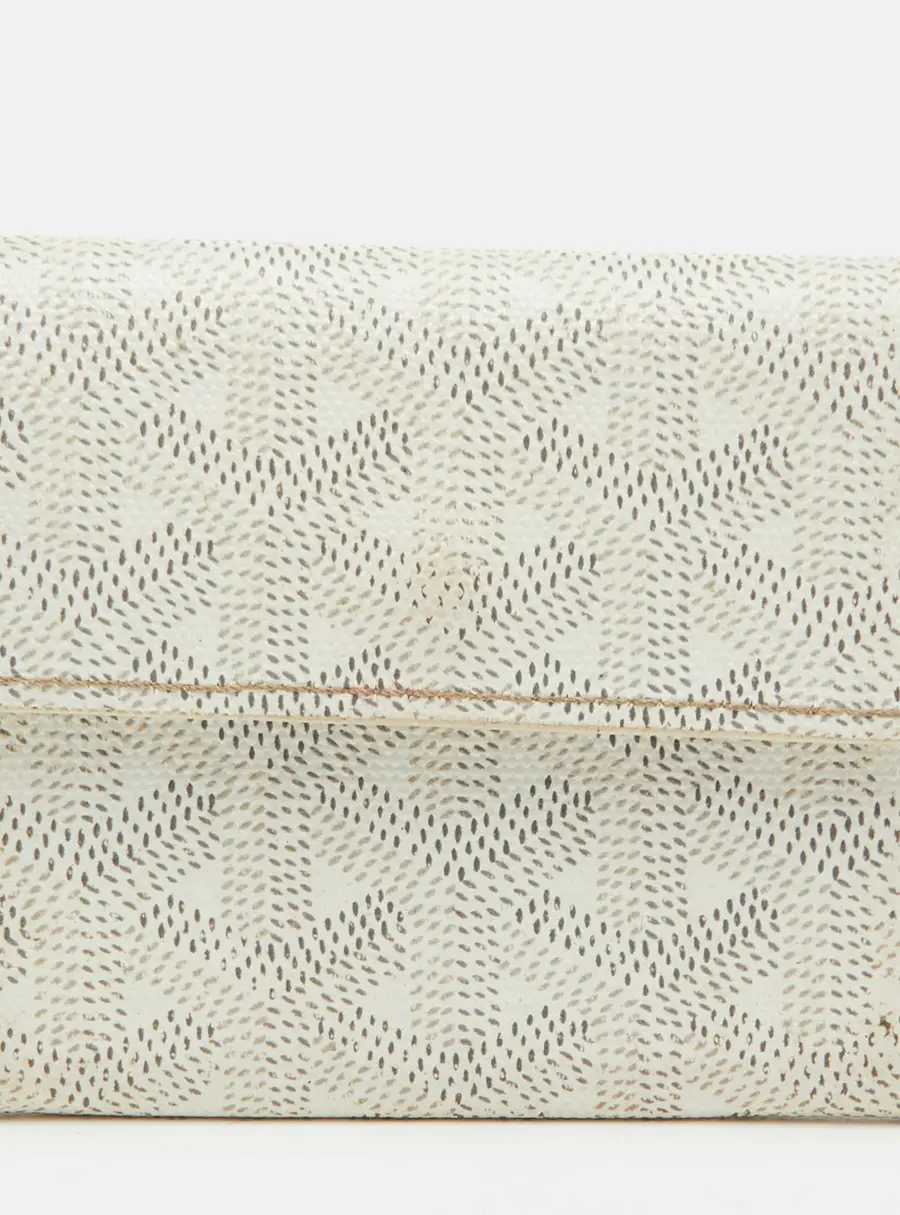 Goyard Ine White Goyardine Coated Canvas Card Holder