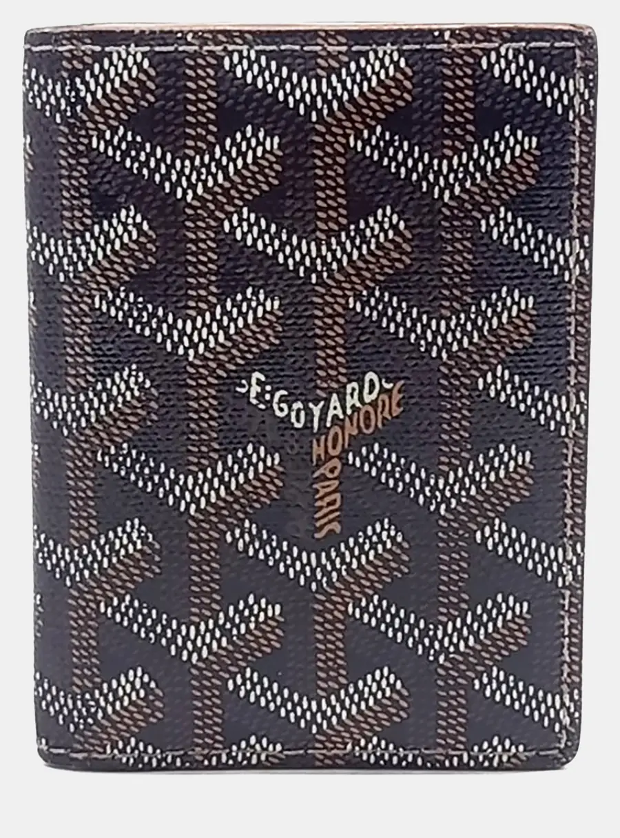 Goyard Saint Marc Card Holder Black Goyardine Coated Canvas Card Holder Bag