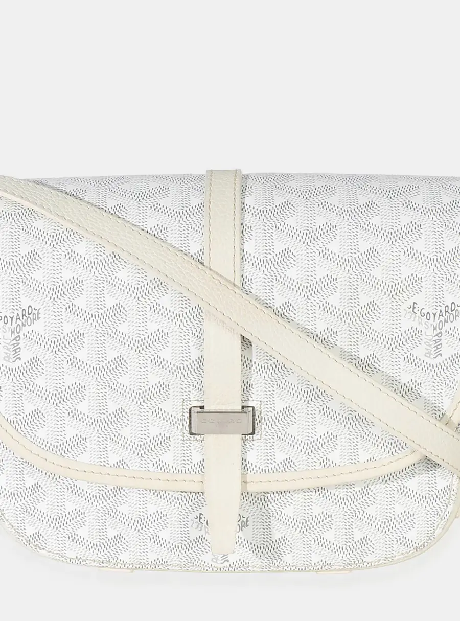 Goyard Belvedere II PM White Goyardine Canvas Leather Shoulder Bag