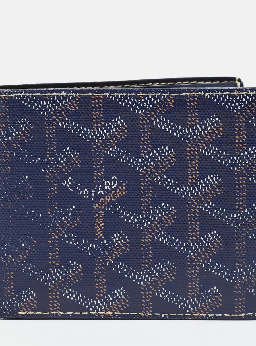 Goyard Victoire Dark Blue Goyardine Coated Canvas Bifold Wallet