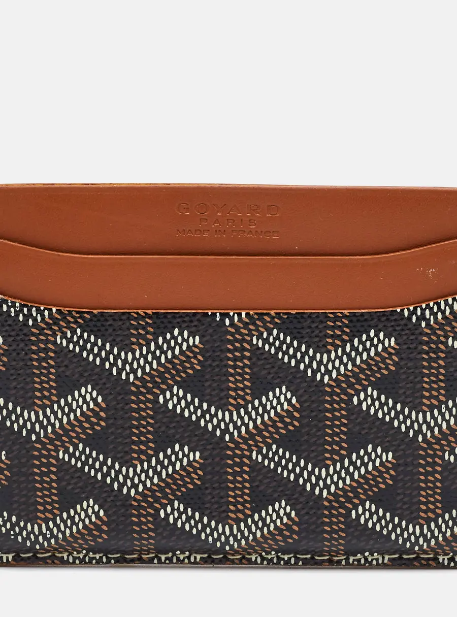 Goyard Saint Sulpice Brown Goyardine Coated Canvas and Leather Card Holder