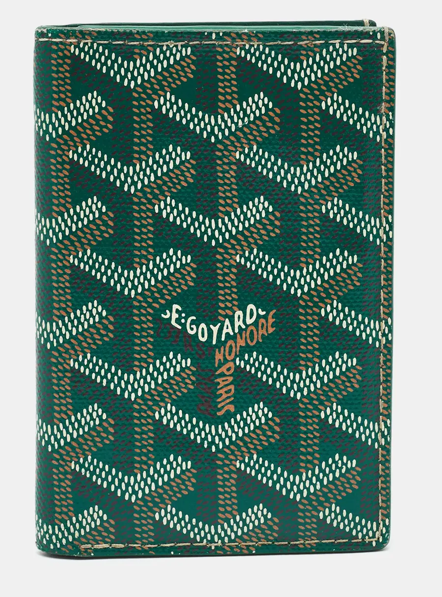 Goyard Saint Pierre Green Goyardine Coated Canvas Card Holder
