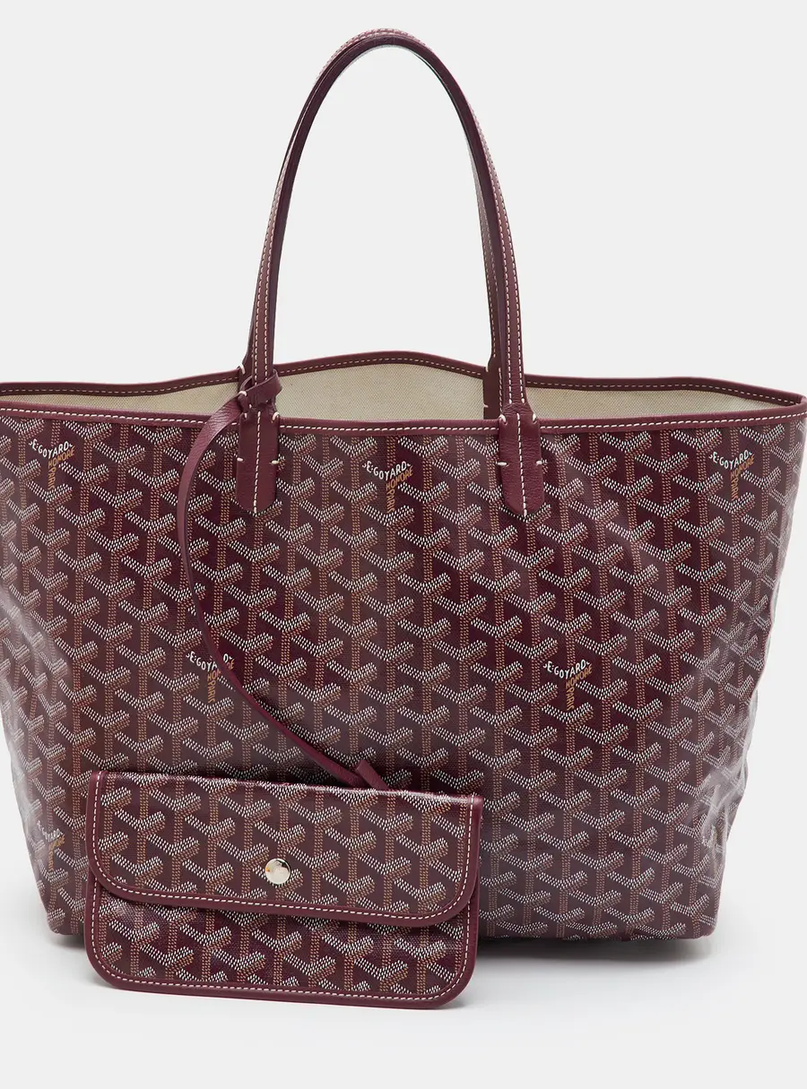 Goyard Saint Louis PM Burgundy Goyardine Coated Canvas and Leather Tote