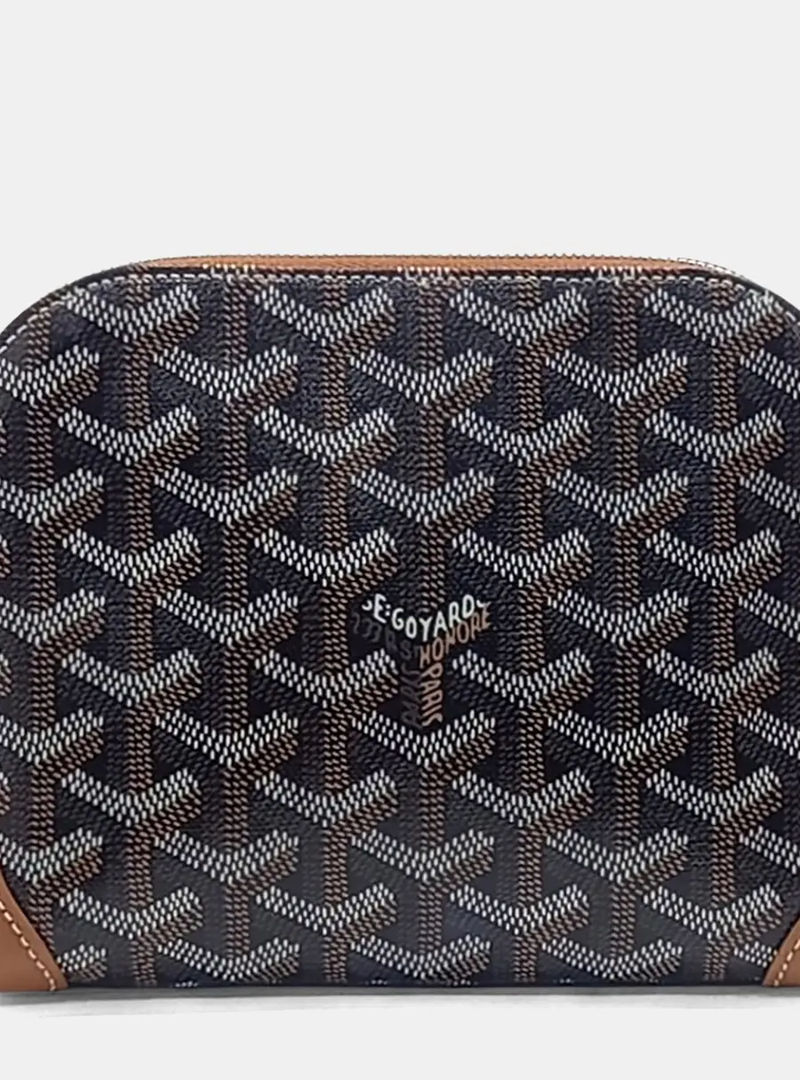 Goyard Black Brown PVC Vendôme Pouch