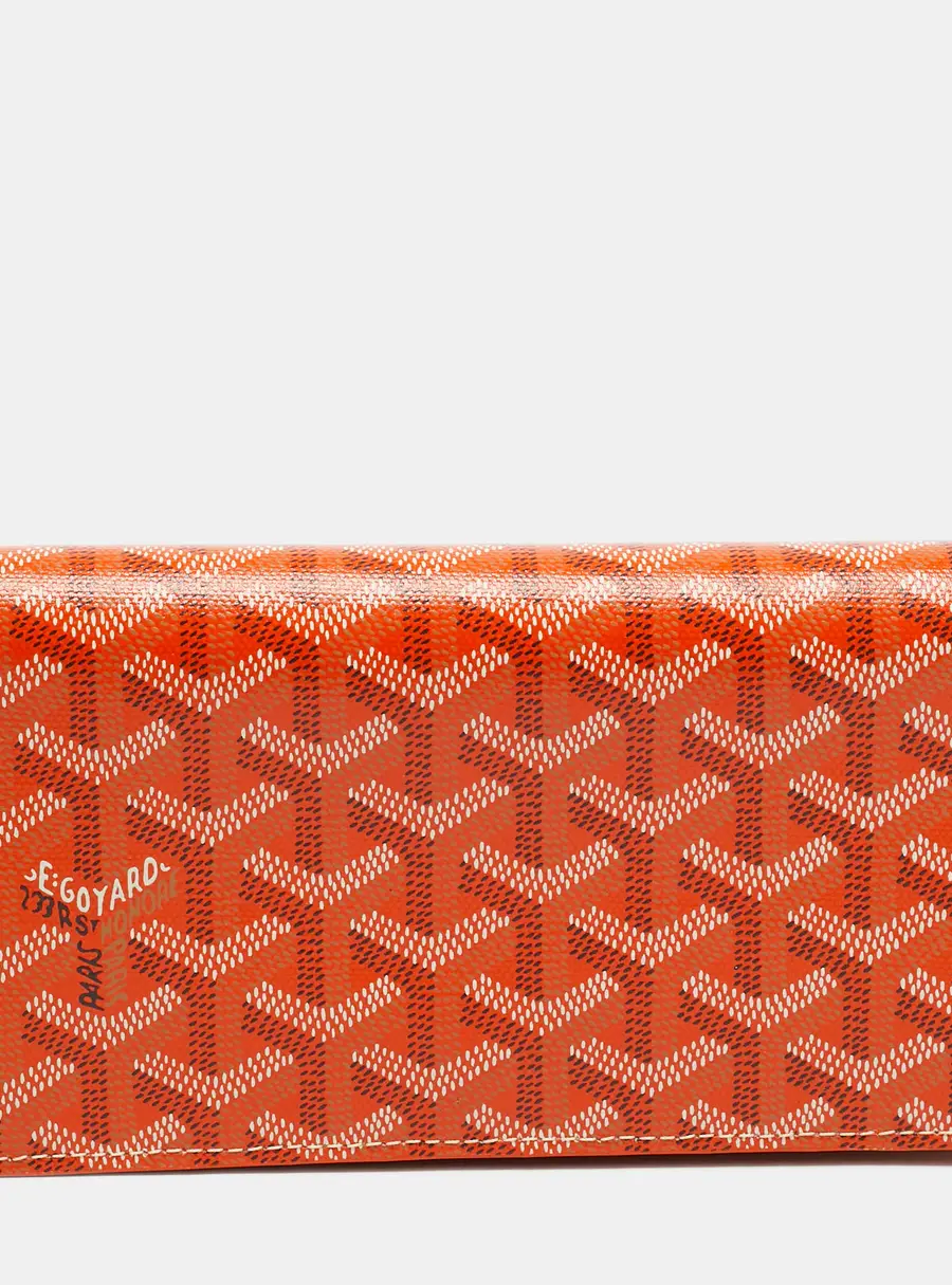 Goyard Richelieu Orange Goyardine Coated Canvas and Leather Long Wallet