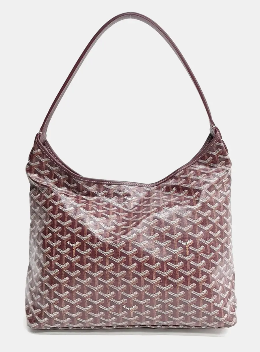 Goyard Boheme PM Burgundy Goyardine Canvas Hobo Bag