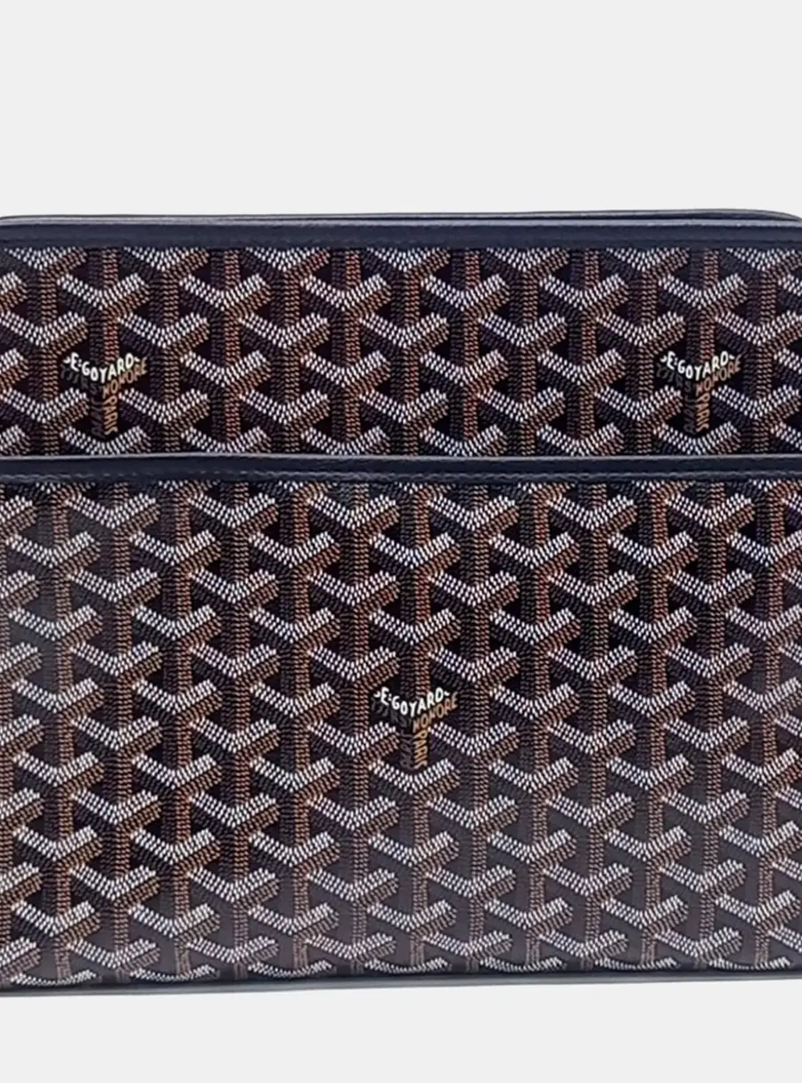 Goyard Juvance GM Black Goyardine Coated Canvas Briefcase Bag