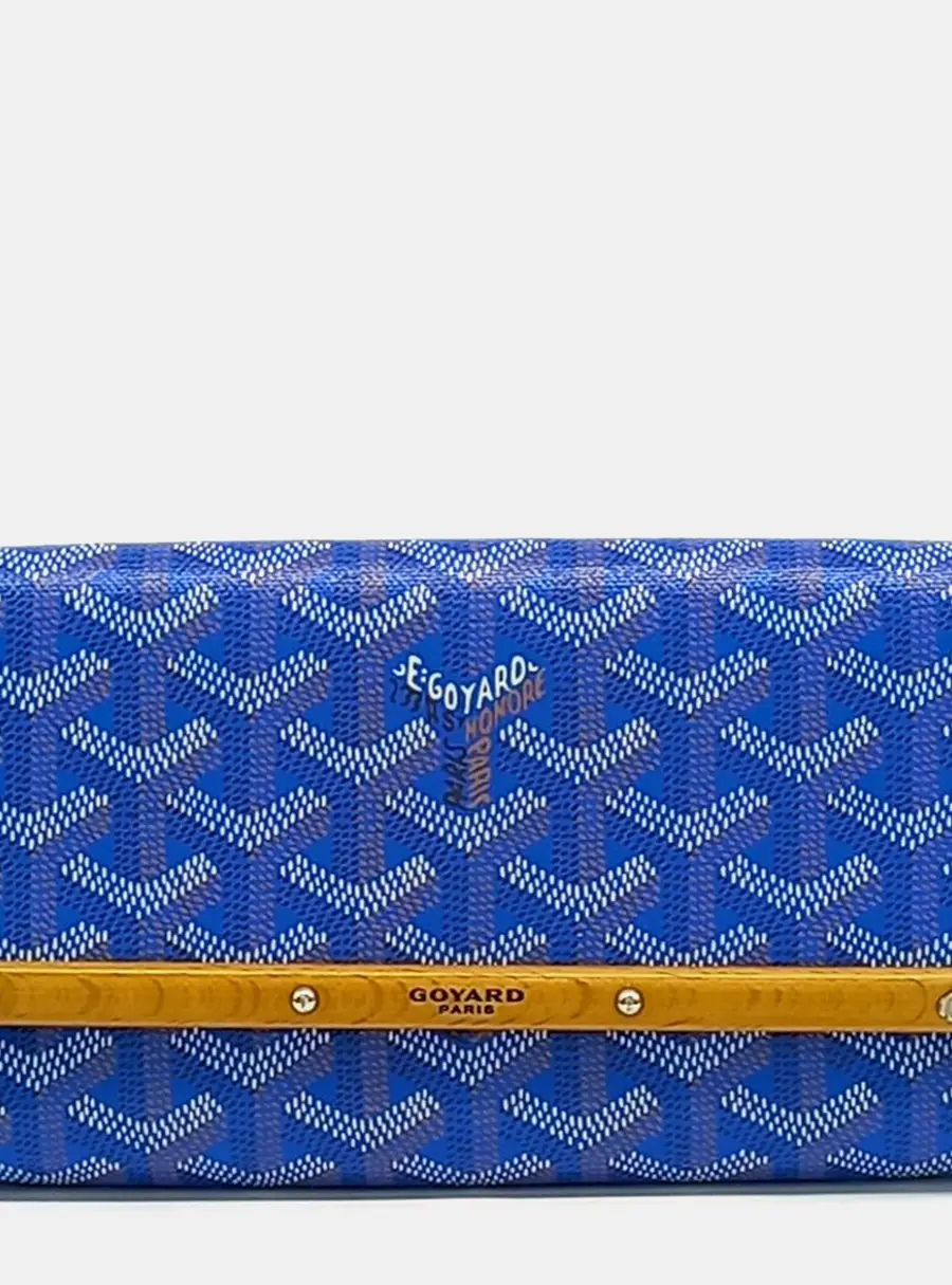 Goyard Monte Carlo Clutch Blue Goyardine Canvas Clutch Bag