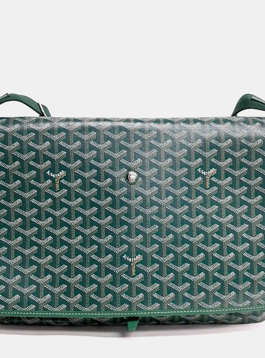 Goyard Caffetien Green Canvas  Messenger Bag MM