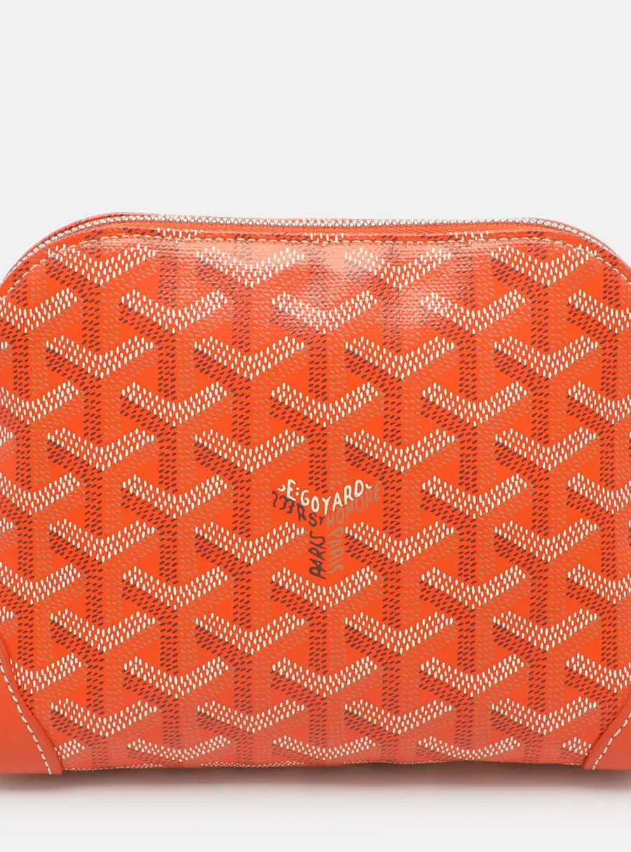 Goyard Vendome Orange Goyardine Coated Canvas Pouch
