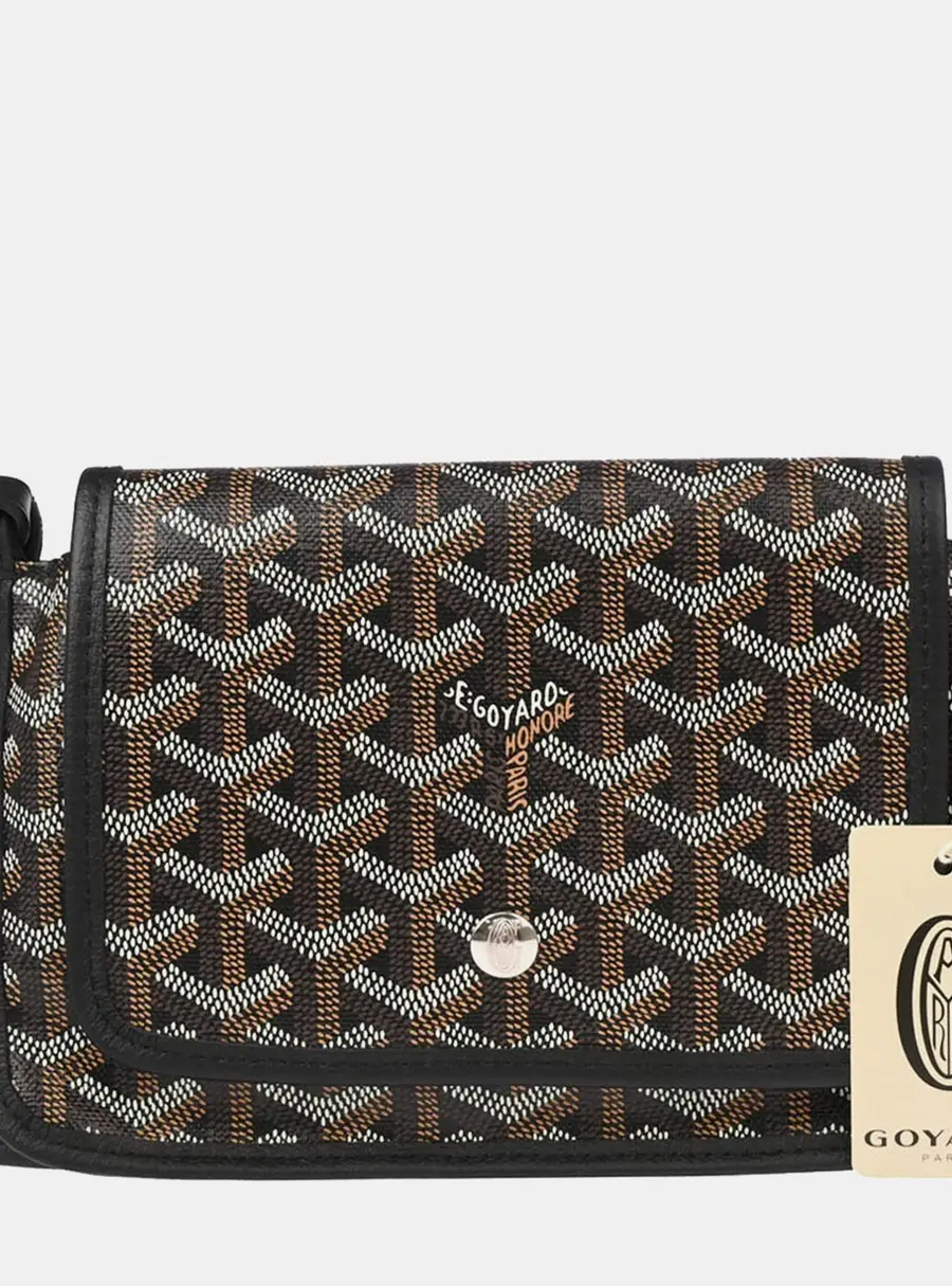 Goyard Plumet One Size Black Goyardine Canvas Crossbody Bag